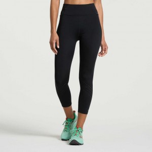 Saucony Explorer Utility Crop Women's Tight Black | NEW ZEALAND JQVEG