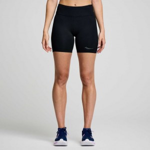 Saucony Fortify 6" Women's Shorts Black | NEW ZEALAND ELFZH