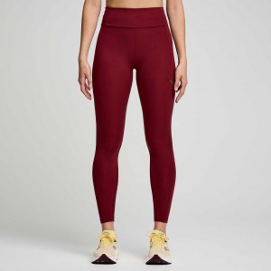 Saucony Fortify 7/8 Women's Tight Burgundy | NEW ZEALAND AUJTD