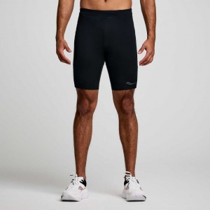 Saucony Fortify Lined Half Men's Tight Black | NZ HTULC