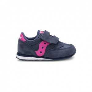 Saucony Jazz Hook & Loop Big Kids' Sneakers Navy | NEW ZEALAND ILDFC