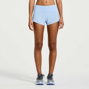 Saucony Outpace 2.5" Split Women's Shorts Blue | NEW ZEALAND AFLNT