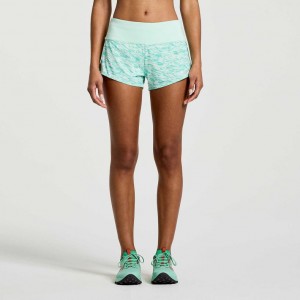 Saucony Outpace 2.5" Split Women's Shorts Turquoise | NZ IGABQ