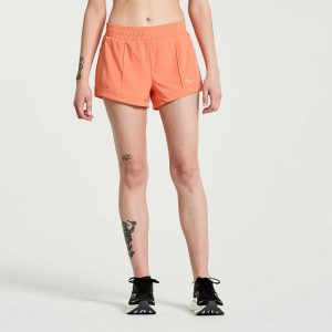 Saucony Outpace 3" Women's Shorts Coral | NZ THXVP