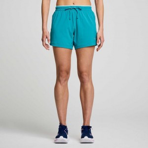 Saucony Outpace 5" Women's Shorts Turquoise | NZ CROJZ