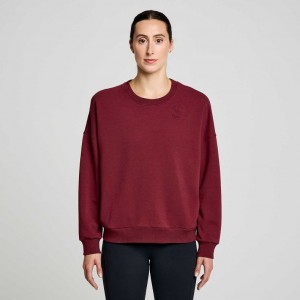 Saucony Recovery Crew Women's Sweatshirt Burgundy | NZ DISQC