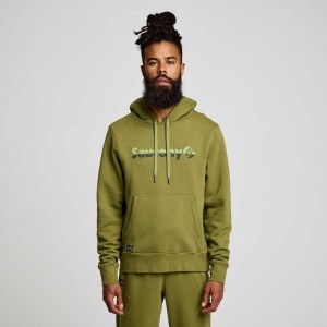 Saucony Recovery Men's Hoodie Olive | NEW ZEALAND EUDYI