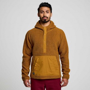 Saucony Recovery Sherpa Pullover Men's Hoodie Brown | NZ GNPMJ