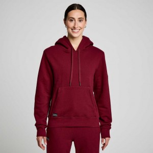 Saucony Recovery Women's Hoodie Burgundy | NZ IFXSG