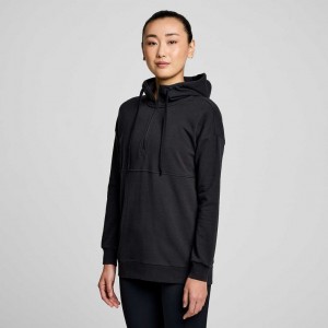 Saucony Recovery Zip Tunic Women's Hoodie Black | NEW ZEALAND GRFEA