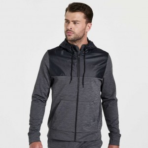 Saucony Solstice Zip Men's Hoodie Black | NEW ZEALAND HGMJP