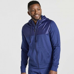 Saucony Solstice Zip Men's Hoodie Navy | NZ EYWLG