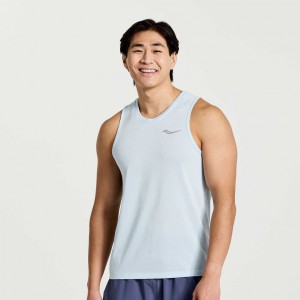 Saucony Stopwatch Men's Singlet Blue | NEW ZEALAND RPJFB