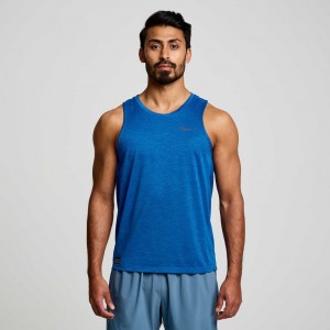 Saucony Stopwatch Men's Singlet Blue | NZ BXYNQ