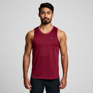 Saucony Stopwatch Men's Singlet Burgundy | NEW ZEALAND CLKTN