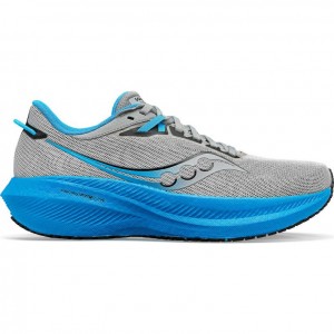 Saucony Triumph 21 Men's Running Shoes Silver / Blue | NEW ZEALAND TSMPW