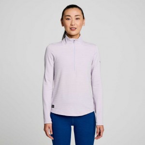 Saucony Triumph 3D 1/2 Zip Women's Sweatshirt Purple | NEW ZEALAND FJNDC