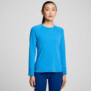 Saucony Triumph 3D Crew Women's Sweatshirt Blue | NEW ZEALAND IDLCM