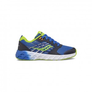 Saucony Wind 2.0 Lace Big Kids' Sneakers Blue / Green | NEW ZEALAND IZJQY