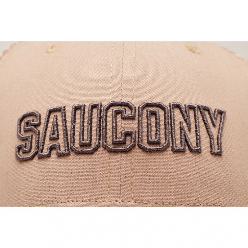 Saucony Adjustable Snap Back Men's Trucker Hats Beige | NZ RFDVB