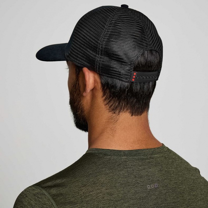 Saucony Adjustable Snap Back Men's Trucker Hats Black | NEW ZEALAND GROXN