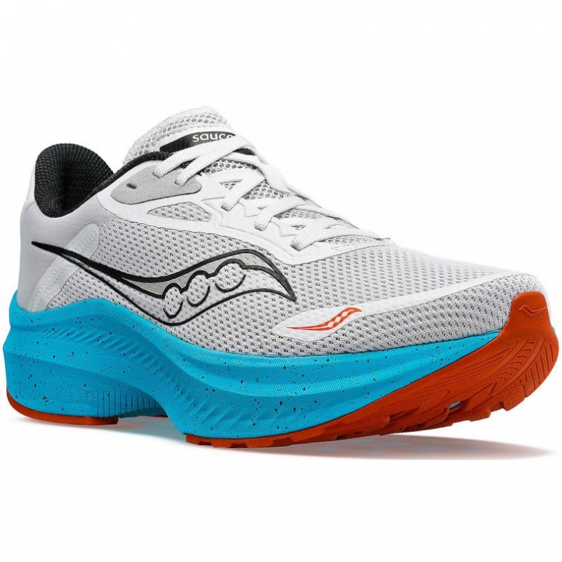 Saucony Axon 3 Men's Running Shoes Grey / Turquoise | NZ IGLQT