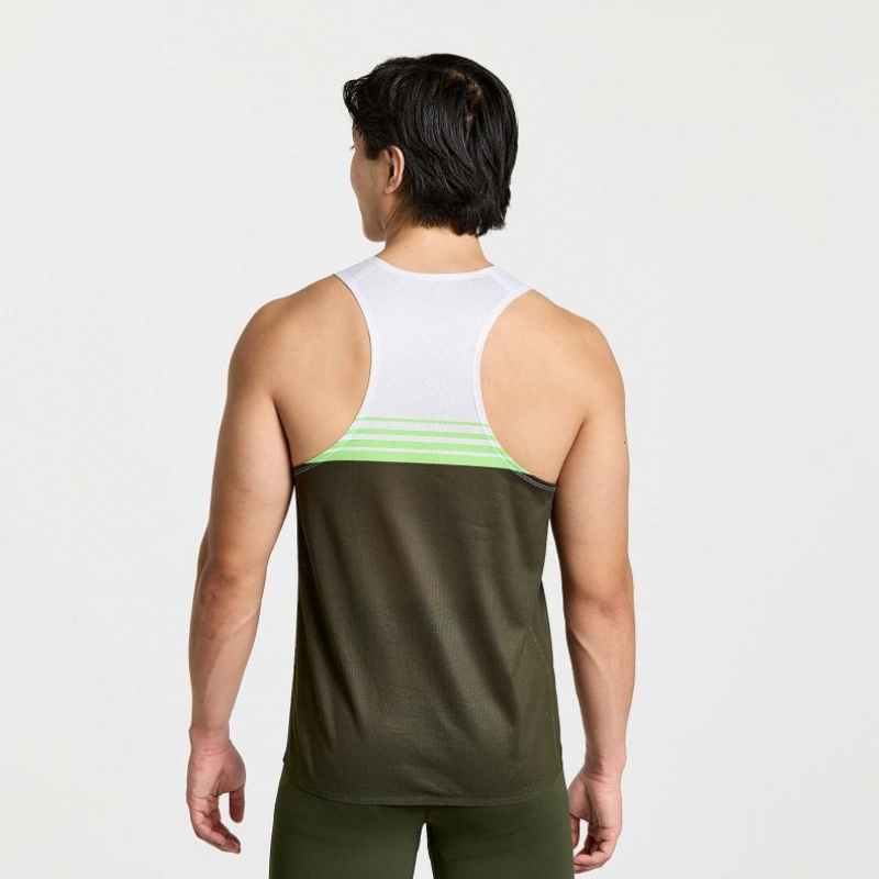 Saucony Elite Men's Singlet White / Black | NEW ZEALAND HCNKZ