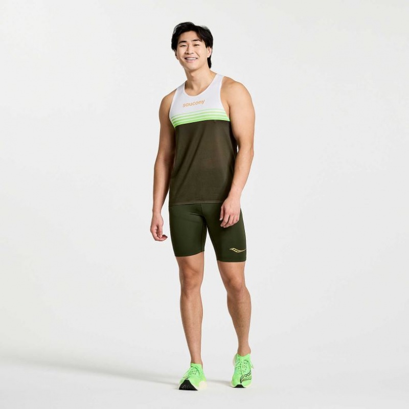 Saucony Elite Men's Singlet White / Black | NEW ZEALAND HCNKZ