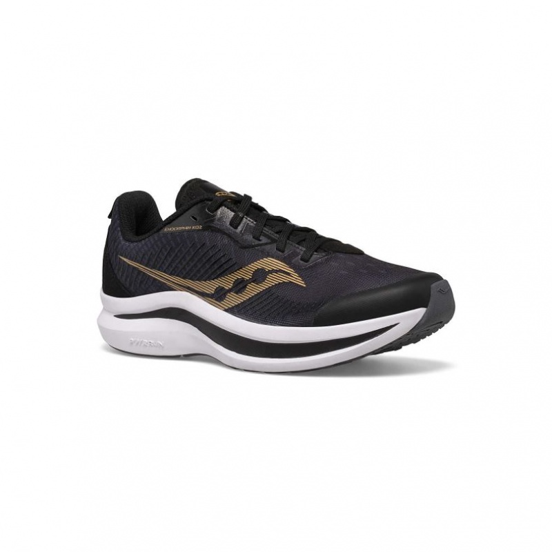 Saucony Endorphin KDZ Big Kids' Sneakers Black / Gold | NZ MVABT