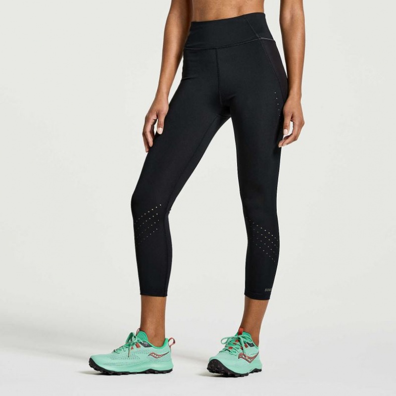 Saucony Explorer Utility Crop Women's Tight Black | NEW ZEALAND JQVEG