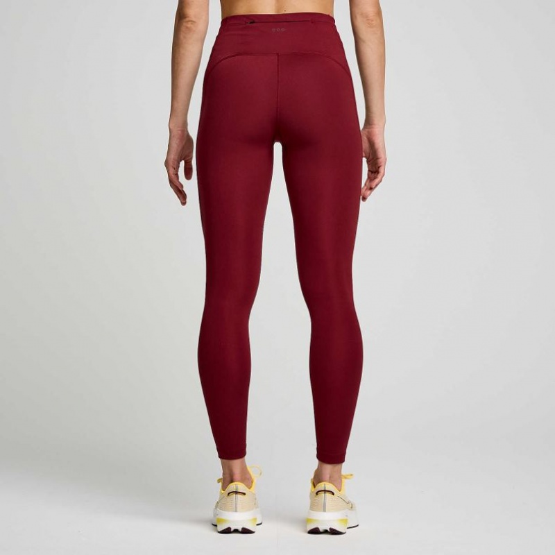 Saucony Fortify 7/8 Women's Tight Burgundy | NEW ZEALAND AUJTD