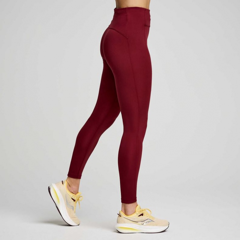 Saucony Fortify 7/8 Women's Tight Burgundy | NEW ZEALAND AUJTD