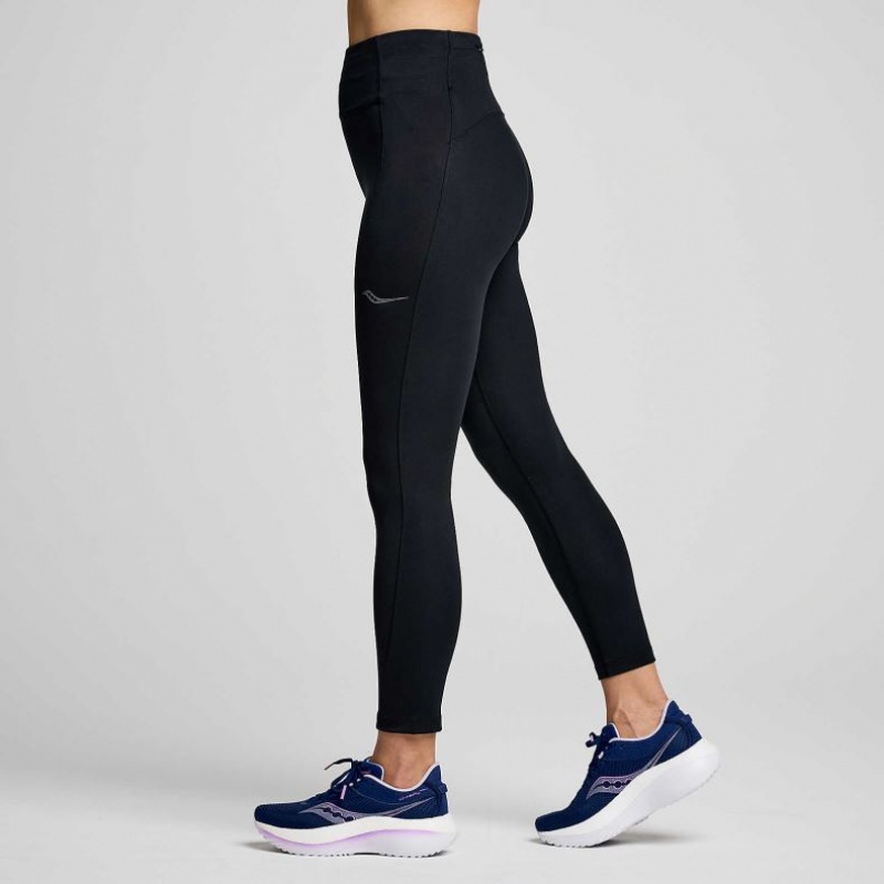 Saucony Fortify Crop Women's Tight Black | NEW ZEALAND ZGTKL