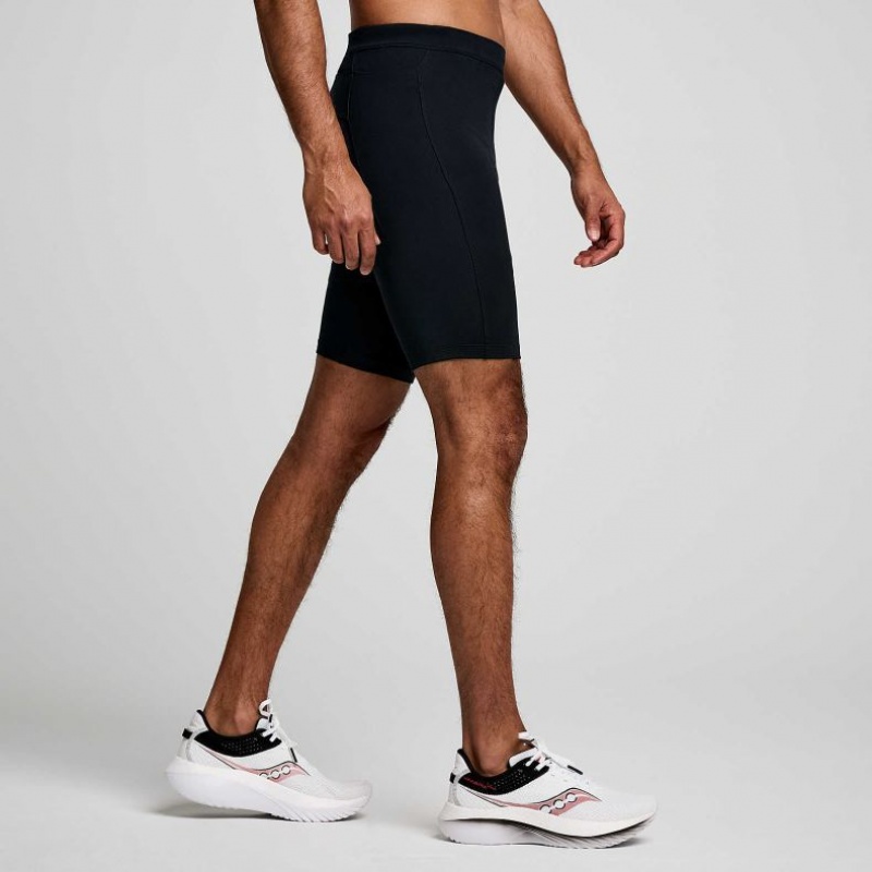 Saucony Fortify Lined Half Men's Tight Black | NZ HTULC