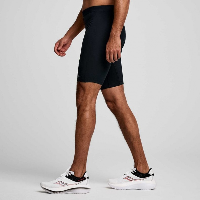 Saucony Fortify Lined Half Men's Tight Black | NZ HTULC