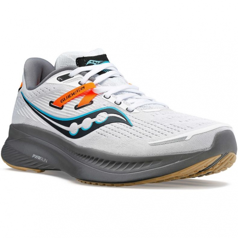 Saucony Guide 16 Men's Running Shoes White | NEW ZEALAND FZDBQ