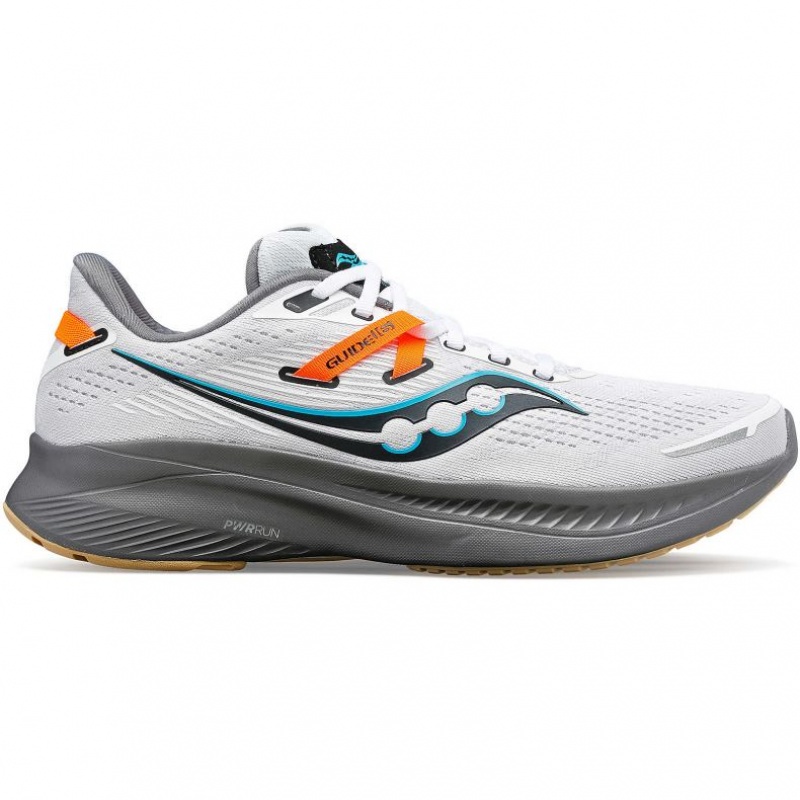 Saucony Guide 16 Men\'s Running Shoes White | NEW ZEALAND FZDBQ