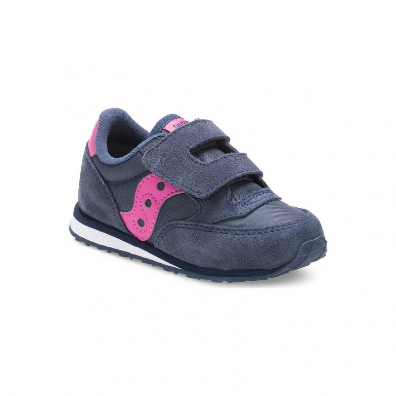 Saucony Jazz Hook & Loop Big Kids' Sneakers Navy | NEW ZEALAND ILDFC