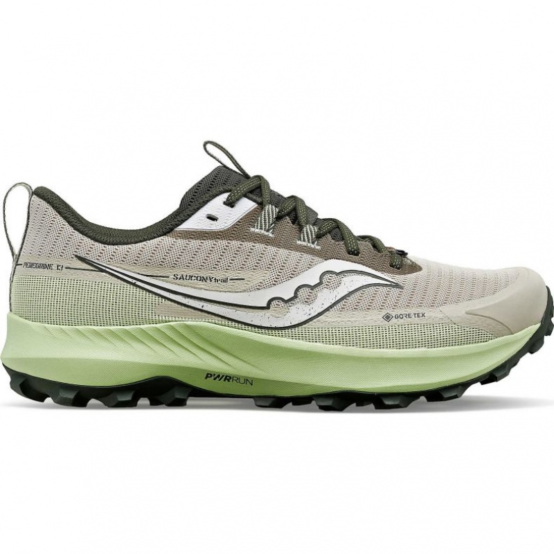 Saucony Peregrine 13 GTX Men\'s Running Shoes Grey / Mint | NEW ZEALAND DRUEX