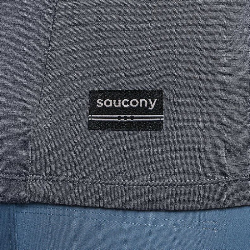 Saucony Peregrine Merino Long Sleeve Men's T-Shirt Grey | NEW ZEALAND VQLWM