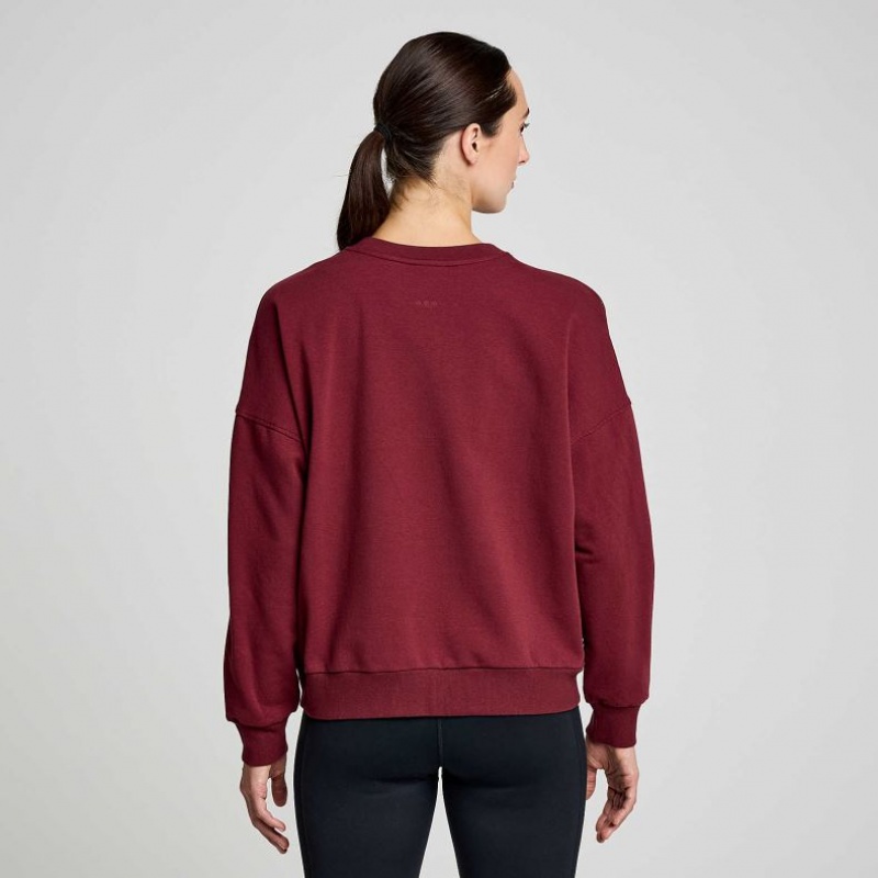 Saucony Recovery Crew Women's Sweatshirt Burgundy | NZ DISQC