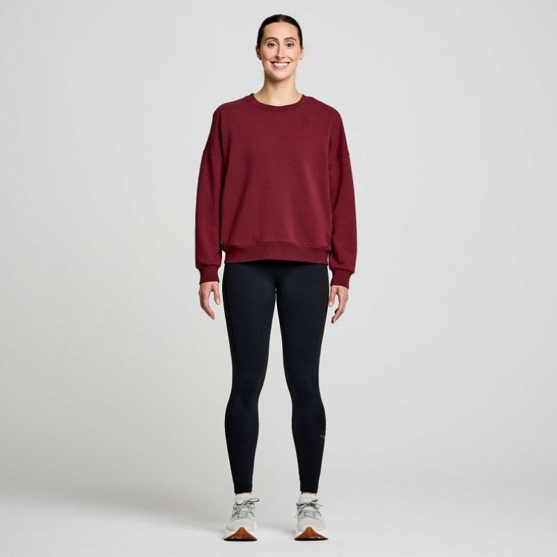 Saucony Recovery Crew Women's Sweatshirt Burgundy | NZ DISQC