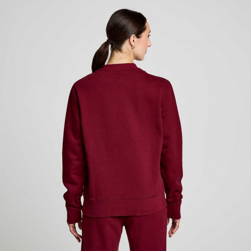 Saucony Recovery Crew Women's Sweatshirt Burgundy | NZ APIUV