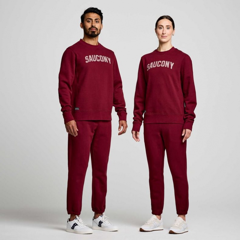 Saucony Recovery Crew Women's Sweatshirt Burgundy | NZ APIUV