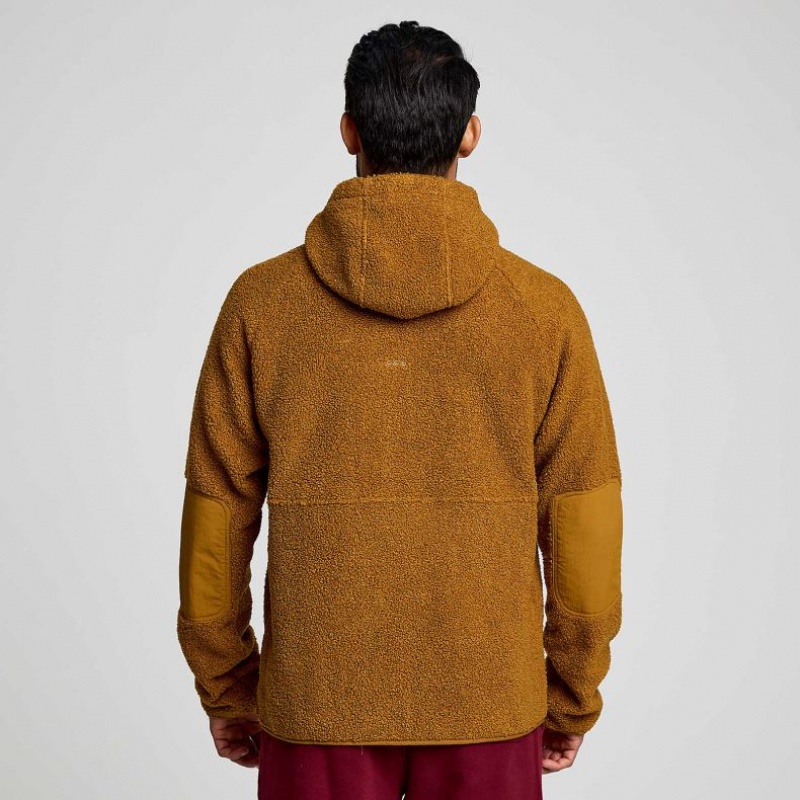 Saucony Recovery Sherpa Pullover Men's Hoodie Brown | NZ GNPMJ