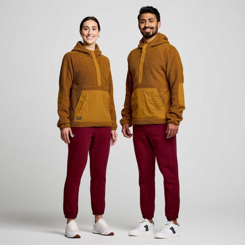 Saucony Recovery Sherpa Pullover Men's Hoodie Brown | NZ GNPMJ