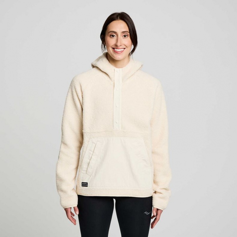 Saucony Recovery Sherpa Pullover Women\'s Hoodie Beige | NZ FEOTK