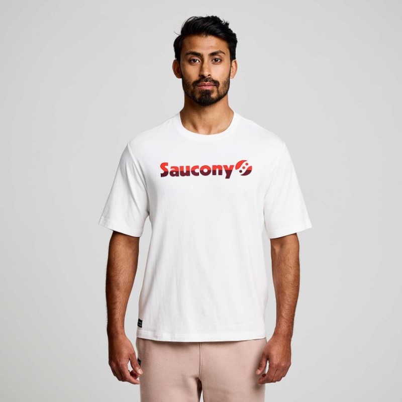 Saucony Recovery Short Sleeve Men\'s T-Shirt White | NZ CLAYO