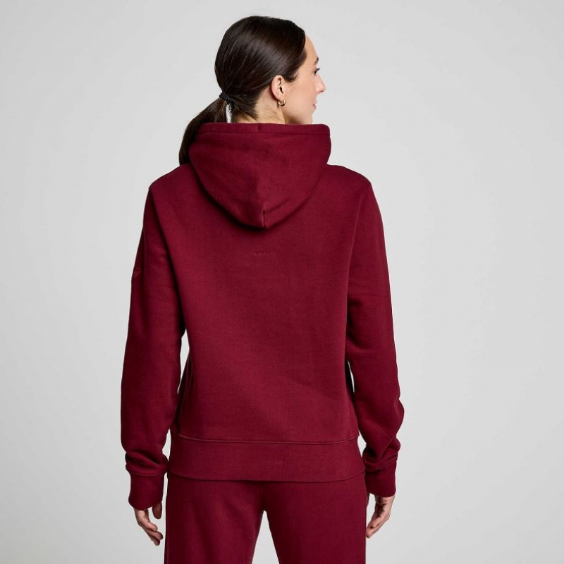 Saucony Recovery Women's Hoodie Burgundy | NZ IFXSG