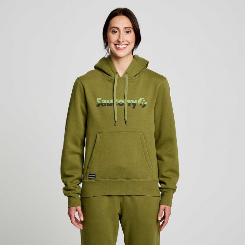 Saucony Recovery Women\'s Hoodie Olive | NEW ZEALAND GXHTY